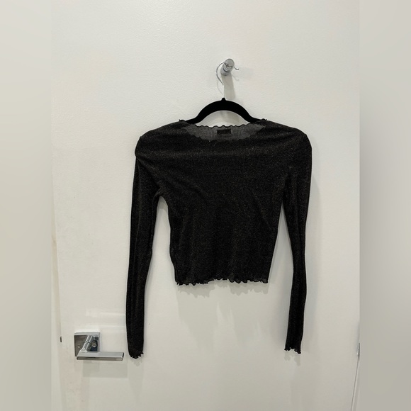 Aritzia Sunday Best sheer sparkly crop top, xs - Picture 3 of 4
